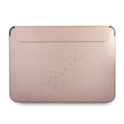 Guess Saffiano Script Computer Sleeve - Etui na notebooka 13" (różowy) (GUCS13PUSASPI)