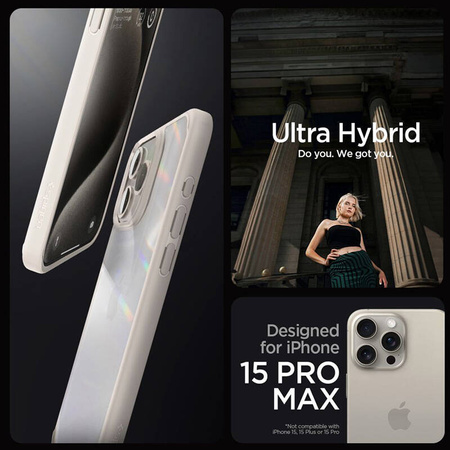 Spigen Ultra Hybrid - Etui do iPhone 15 Pro (Natural Titanium) (ACS07214)