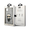 Karl Lagerfeld Glitter Flakes Ikonik - Etui iPhone 14 Plus (srebrny) (KLHCP14MGFKPG)