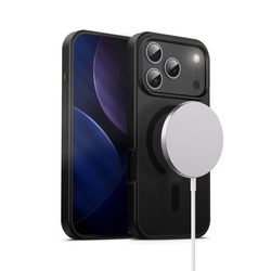 Crong Hybrid Frost MAG Cover - Etui MagSafe iPhone 17 Pro (czarny) (CRGHFMIP1763PBLK)