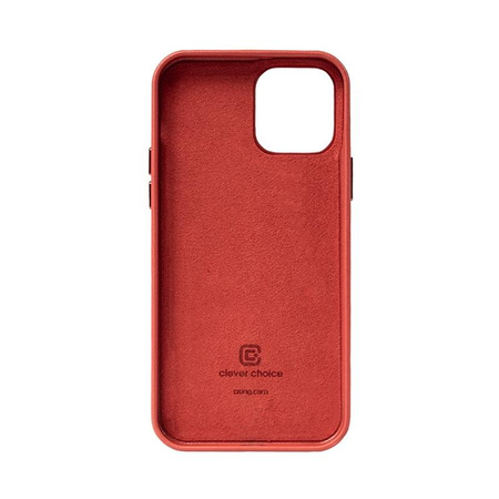 Crong Essential Cover - Etui ze skóry ekologicznej iPhone 12 Pro Max (czerwony) (CRG-ESS-IP1267-RED)