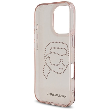 Karl Lagerfeld IML Rhinestones Karl Head - Etui do iPhone 16 Pro (różowy) (KLHCP16LHKHDCELP)