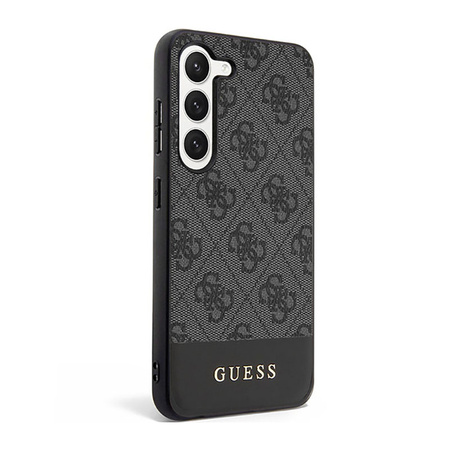 Guess 4G Bottom Stripe Metal Logo Collection - Etui Samsung Galaxy S23 (czarny) (GUHCS23SG4GLGR)