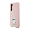 Karl Lagerfeld Silicone Choupette Metal Pin - Etui Samsung Galaxy S24+ (różowy) (KLHCS24MSMHCNPP)