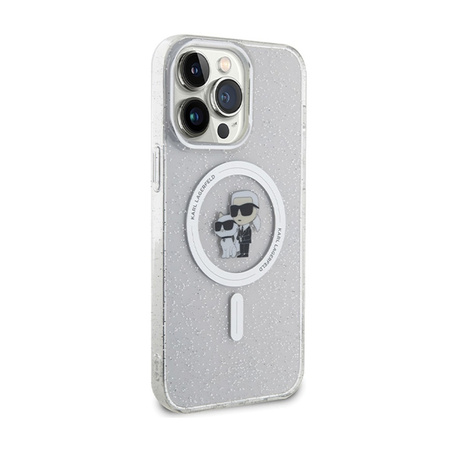 Karl Lagerfeld Karl & Choupette Glitter MagSafe - Etui iPhone 14 Pro Max (przezroczysty) (KLHMP14XHGKCNOT)