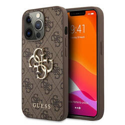Guess 4G Big Metal Logo - Etui iPhone 13 Pro Max (brązowy) (GUHCP13X4GMGBR)