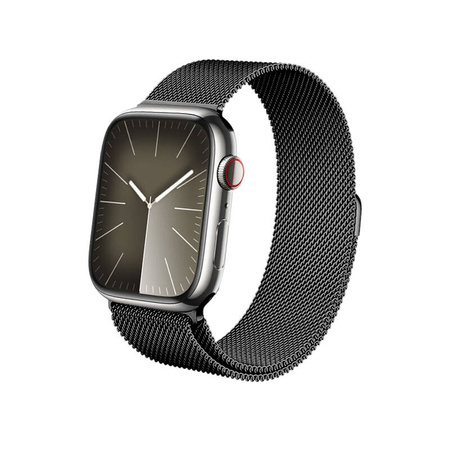 Crong Milano Steel - Pasek ze stali nierdzewnej do Apple Watch 44/45/46/49 mm (grafitowy) (CRG44MSTGRP)