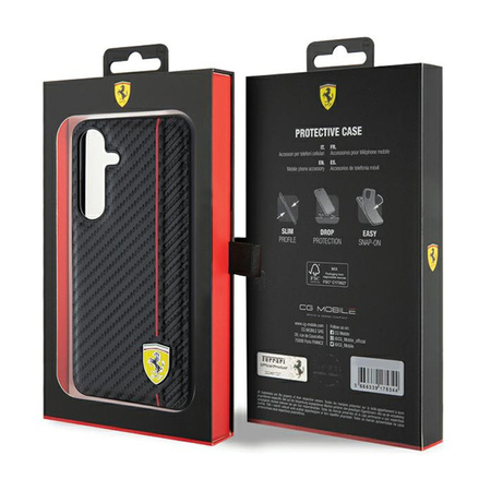 Ferrari Carbon Printed Line - Etui Samsung Galaxy S24+ (czarny) (FEHCS24MN3DUR)