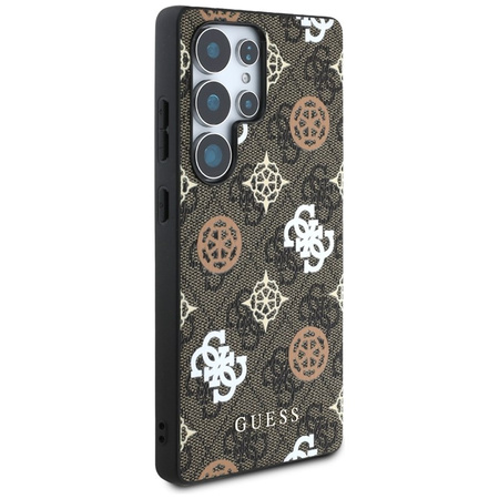 Guess 4G Printed Colored Peony Pattern MagSafe - Etui do Samsung Galaxy S25 Ultra (brązowy) (GUHMS25LP4PWPW)