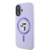 Karl Lagerfeld Silicone Karl & Choupette Ring MagSafe - Etui iPhone 16 (fioletowy) (KLHMP16SSCMKCRHU)