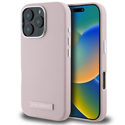 Karl Lagerfeld FW Metal Plate MagSafe - Etui iPhone 16 Pro Max (różowy) (KLHMP16XPGMSRPP)