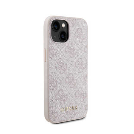 Guess 4G Metal Gold Logo - Etui iPhone 15 (różowy) (GUHCP15SG4GFPI)