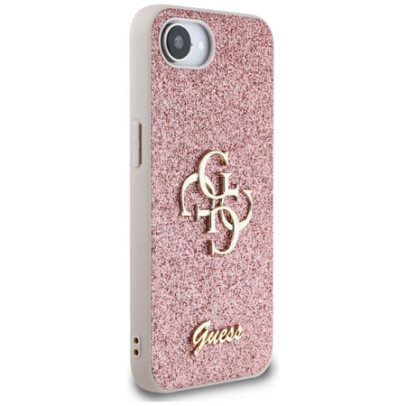 Guess Fixed Glitter Big 4G - Etui do iPhone 16e (różowy) (GUHCPSE4HG4SGP)
