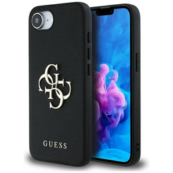 Guess Grained Big 4G Logo Small Classic Logo - Etui do iPhone 16e (czarny) (GUHCPSE4PGT4MBK)
