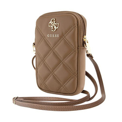Guess Zip Quilted 4G - Torebka na telefon (brązowy) (GUWBZPSQSSGW)
