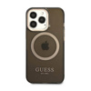 Guess Gold Outline Translucent MagSafe - Etui iPhone 13 Pro (czarny) (GUHMP13LHTCMK)