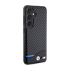 BMW Leather Carbon Blue Line - Etui Samsung Galaxy S24 (czarny) (BMHCS24S22NBCK)