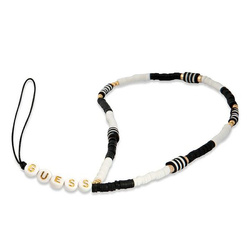 Guess Phone Strap Heishi Beads – Zawieszka do telefonu (Black/White) (GUSTBCKH)