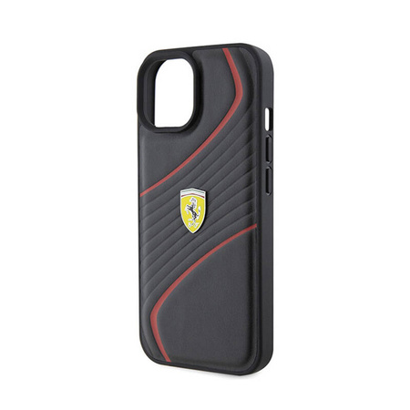 Ferrari Twist Metal Logo - Etui iPhone 15 (czarny) (FEHCP15SPTWK)