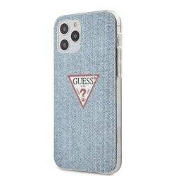 Guess Denim Triangle Lt - Etui iPhone 12 / iPhone 12 Pro (niebieski) (GUHCP12MPCUJULLB)