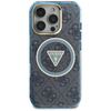 Guess IML Metal Glitter 4G Circle Triangle MagSafe - Etui do iPhone 16 Pro Max (niebieski) (GUHMP16XHG4PRTGB)