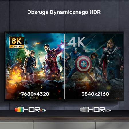 Unitek Kabel HDMI 2.1 8K 60Hz, czarny, 5m (C11086GY01-5M)