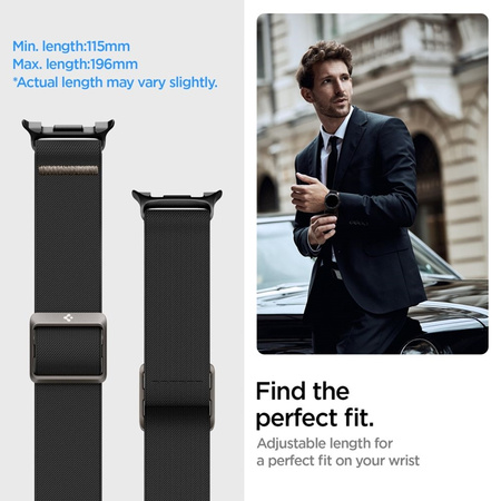 Spigen Fit Lite - Pasek do Samsung Galaxy Watch 8 / 8 Classic 40 / 44 / 46 mm (Black) (AMP10117)