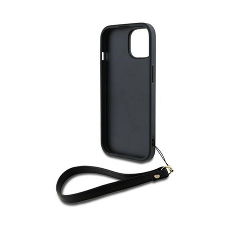 DKNY Wrist Strap Stock Logo - Etui iPhone 15 Plus (czarny) (DKHCP15MPBSWSK)