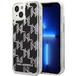 Karl Lagerfeld Monogram Liquid Glitter - Etui iPhone 14 (czarny) (KLHCP14SLMNMK)
