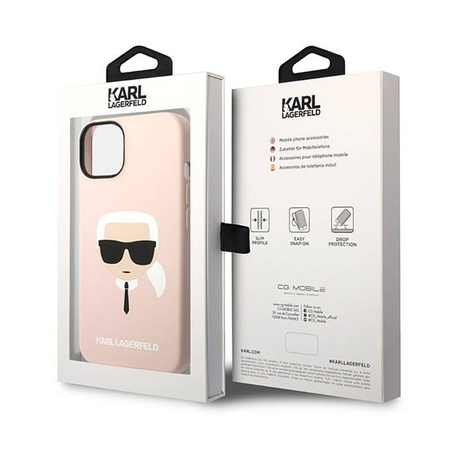 Karl Lagerfeld Silicone Ikonik Karl`s Head - Etui iPhone 14 Plus (różowy) (KLHCP14MSLKHLP)