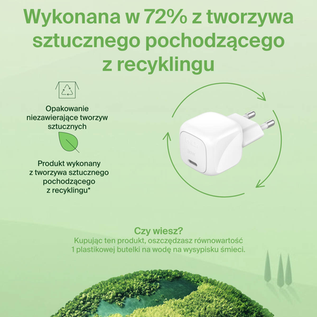 Belkin Ładowarka USB-C PD 30W, mała, biała + kabel USB-C (WCA008KQ1MWH-B6)