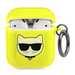 Karl Lagerfeld Choupette Head - Etui Airpods (fluo żółty) (KLA2UCHFY)