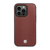 BMW Leather Diamond Pattern - Etui iPhone 14 Pro Max (burgundowy) (BMHCP14X22RFGR)