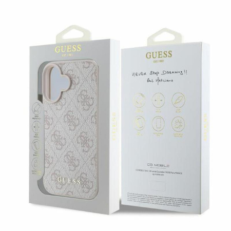 Guess 4G Classic - Etui iPhone 16 (różowy) (GUHCP16SG4GFPI)