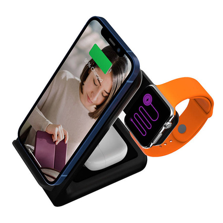 STM ChargeTree Swing – Ładowarka bezprzewodowa 3w1 do iPhone, AirPods i Apple Watch (czarny) (STM-931-323Z-02)