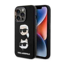 Karl Lagerfeld Silicone Karl & Choupette Heads - Etui iPhone 15 Pro Max (czarny) (KLHCP15XSDHKCNK)