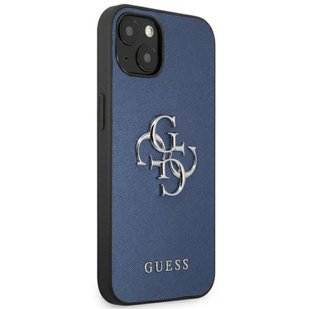 Guess Saffiano 4G Big Silver Logo - Etui iPhone 13 mini (niebieski) (GUHCP13SSA4GSBL)