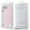 Guess Grained Ring MagSafe - Etui do iPhone 16e (różowy) (GUHMPSE4PGHSMMP)