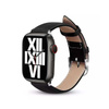Crong Noble Band - Pasek z naturalnej skóry do Apple Watch 44/45/46/49 mm (Black Noir) (CRG-44NOB-BLK)