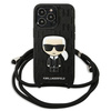 Karl Lagerfeld Monogram Leather Patch and Cord Iconik - Etui iPhone 13 Pro (KLHCP13LCMNIPK)