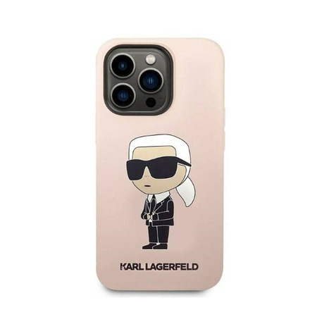 Karl Lagerfeld Silicone NFT Ikonik - Etui iPhone 14 Pro (różowy) (KLHCP14LSNIKBCP)