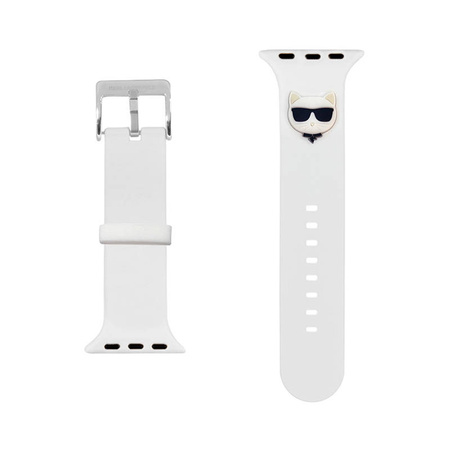 Karl Lagerfeld Silicone Choupette Head – Pasek do Apple Watch 38/40/41 mm (biały) (KLAWMSLCW)