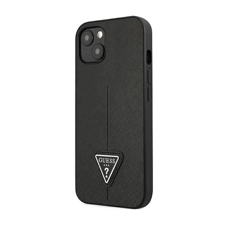 Guess Saffiano Triangle Logo Case – Etui iPhone 14 Plus (czarny) (GUHCP14MPSATLK)