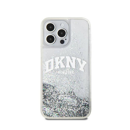 DKNY Liquid Glitter Big Logo - Etui iPhone 15 Pro Max (biały) (DKHCP15XLBNAET)