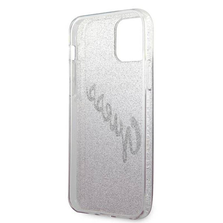 Guess Glitter Gradient Script - Etui iPhone 12 Pro Max (różowy) (GUHCP12LPCUGLSPI)