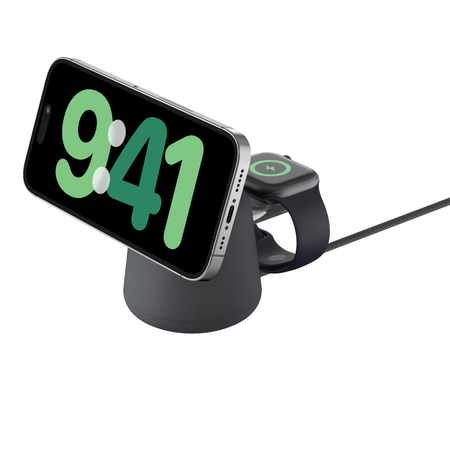 Belkin Ładowarka 3w1, magnetyczna Qi2 15W, do iPhone, AppleWatch, AirPods, grafitowa (WIZ027VFH36)