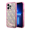 Guess Liquid Glitter Transculent 4G - Etui iPhone 14 Pro (Różowy) (GUHCP14LLC4PSGP)