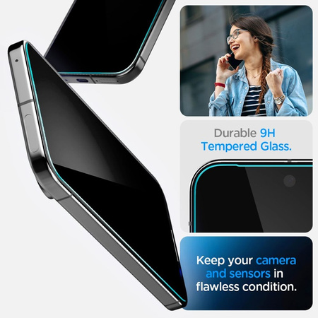 Spigen GLAS.TR EZ FIT Privacy 2-Pack - Szkło hartowane z filtrem prywatyzującym do Google Pixel 9 Pro XL 2 szt (AGL09313)