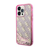 Guess Liquid Glitter Transculent 4G - Etui iPhone 14 Pro (Różowy) (GUHCP14LLC4PSGP)