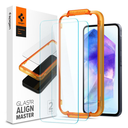 Spigen Alm Glas.TR 2-Pack - Szkło hartowane do Samsung Galaxy A55 5G (2 szt.) (Przezroczysty) (AGL07775)